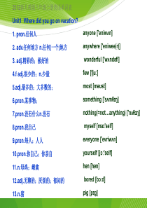 新人教版八年级英语上册单词课件