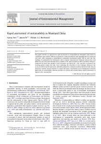 Rapid assessment of sustainability in Mainland Chi