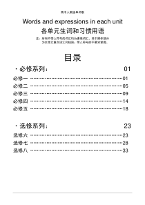 人教版高中英语全部单词表word版