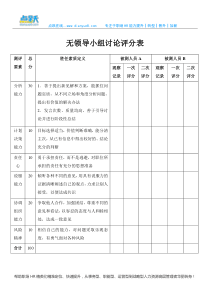 HR必备无领导小组讨论评分表