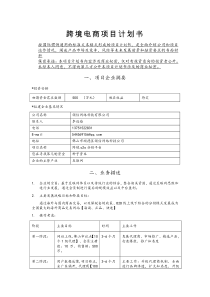 跨境电商项目计划书