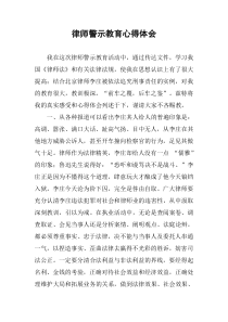 律师警示教育心得体会