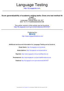 Score generalizability of academic writing tasks D