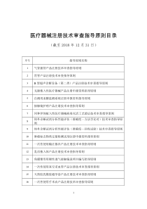 医疗器械注册技术审查指导原则目录