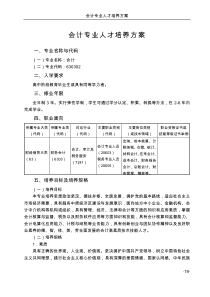 会计专业人才培养方案