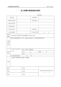 压力容器年度检查报告(TSG21-2016)