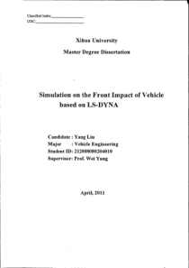 基于LS-DYNA的汽车正面碰撞计算机模拟仿真
