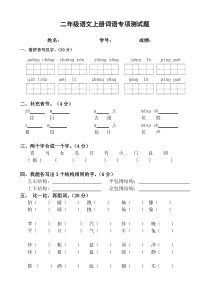 二年级语文上册词语专项测试题