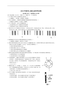 2019年高考上海生命科学试卷