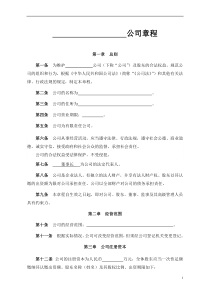 新公司建立公司章程