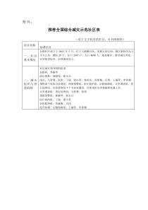 推荐全国综合减灾示范社区表