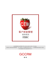 HSBC客户体验管理案例报告(PDF 36页)