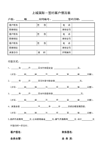 上城客户客户签约情况表