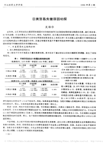 日美贸易失衡原因初探