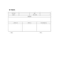 客户抱怨表