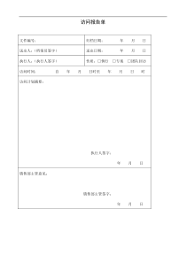 客户访问报告单