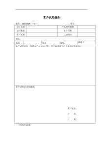 客户试用报告