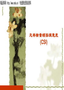 怎样衡量顾客满意度(CSI)