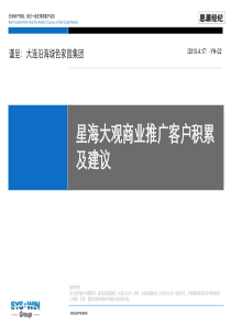 思源大连沿海绿色家园集团星海大观商业推广客户积累及