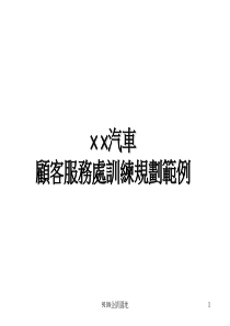 某公司客服训练规划范例