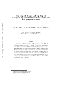 Topological charge and topological susceptibility 