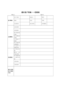 潜在客户档案(经销商)