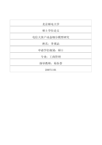 电信大客户动态细分模型研究