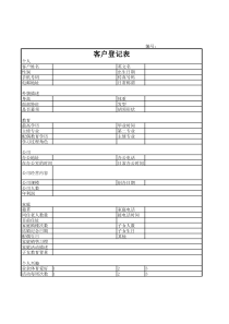 重点发展客户登记表