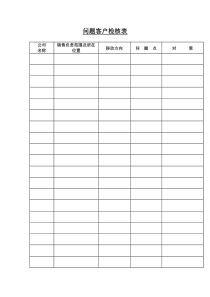 问题客户检核表