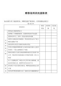 顾客信用状况查核表