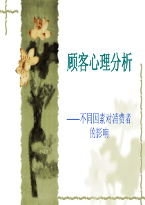 顾客心理分析