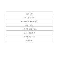 T集团ERP项目实施研究