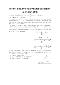 2018-2019苏教版数学七年级上学期压轴题专练(附答案)