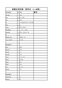 新概念英语第一册单词表-excel(按原文制作)