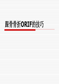 跟骨骨折ORIF技巧讲义讲义