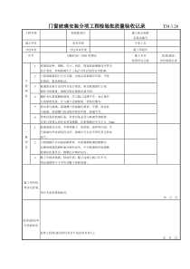 165 门窗玻璃安装分项工程检验批质量验收记录