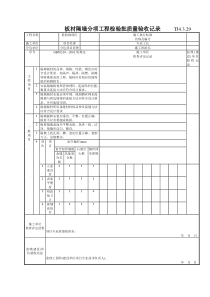 168 板材隔墙分项工程检验批质量验收记录TJ4-3-29