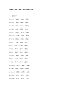 部编本一年级上册第二单元知识要点归纳