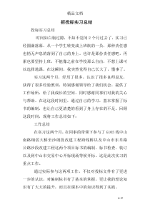 招投标实习总结