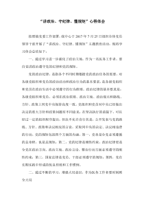 讲政治守纪律懂规矩心得体会