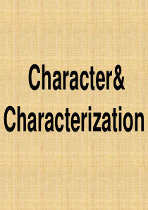 Character-文学原理教程课件