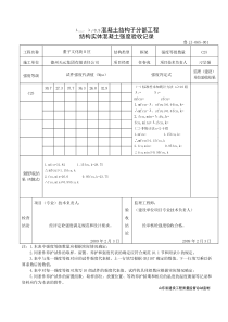 065混凝土结构子分部工程结构实体混凝土强度验收记录