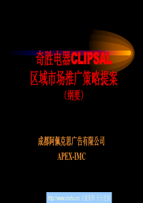 奇胜电器CLIPSAL区域市场推广策略提案