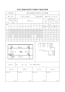 住宅工程室内空间尺寸质量分户验收记录1