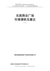 名流商业广场市场调研及建议（DOC 53页）