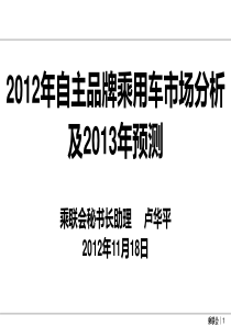 X年自主品牌乘用车市场分析及X年预测XXXX1118(汇