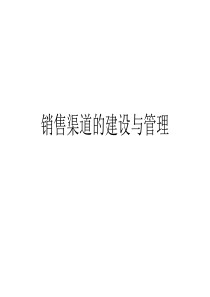 销售渠道的建设与管理（PPT63页)