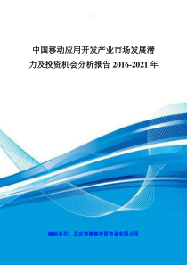 中国移动应用开发产业市场发展潜力及投资机会分析报告2