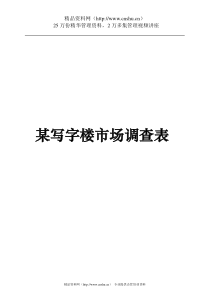 某写字楼市场调查表