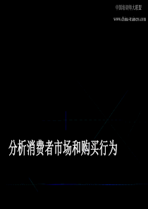 分析消费者市场和购买行为